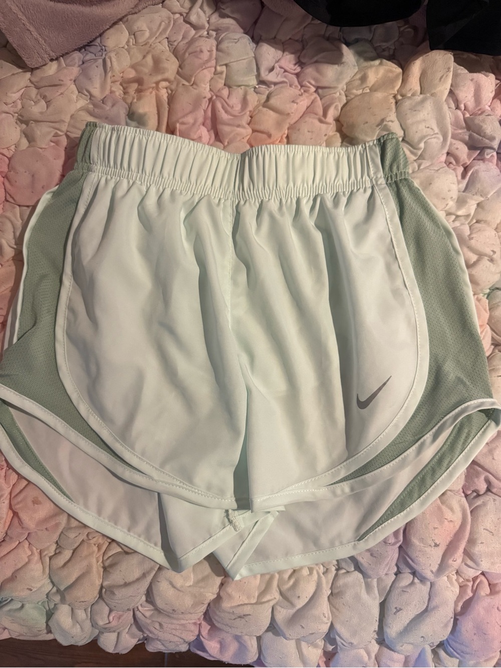 Nike Women’s Light Mint Running Shorts with Mesh Panels